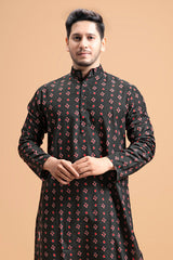 printed kurta black colour 