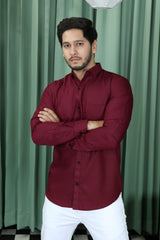 solid shirt maroon colour zoom view