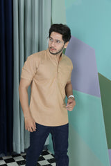 short kurta shirt khakhi colour full zoom view