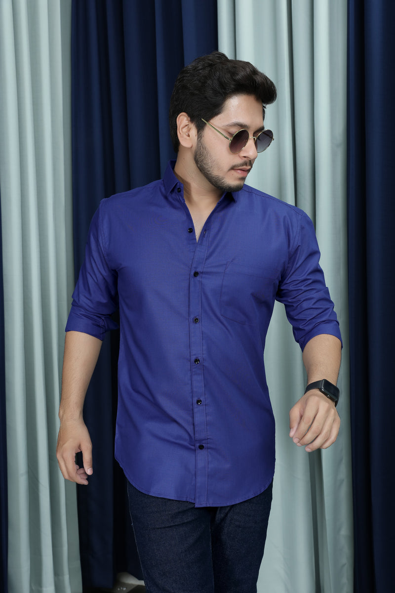 solid shirt dark blue colour zoom view