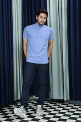 short kurta shirt sky blue colour full view