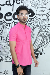 short kurta shirt pink colour zoom right right view