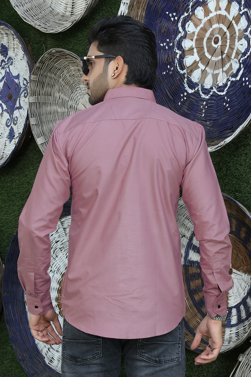 solid shirt onion pink colour full back view