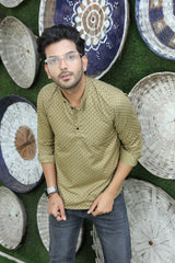 printed shirt kurtas mehendi green colour zoomview