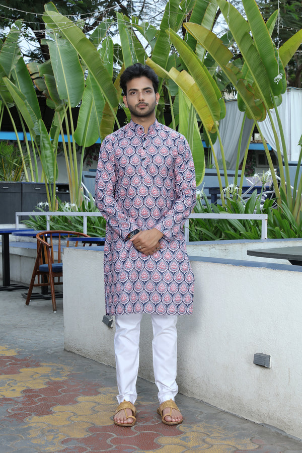 printed kurta  full view