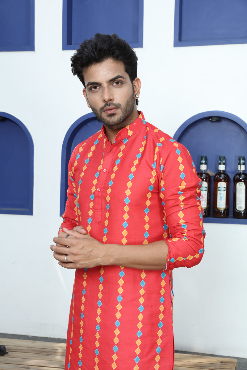 printed kurta multicolour zoom  view